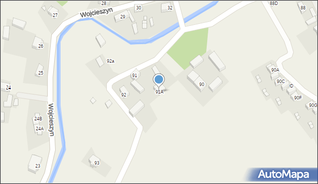 Wojcieszyn, Wojcieszyn, 91A, mapa Wojcieszyn