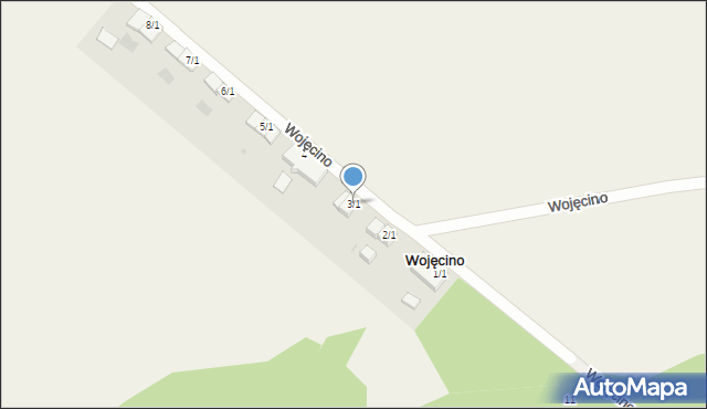 Wojęcino, Wojęcino, 3/1, mapa Wojęcino