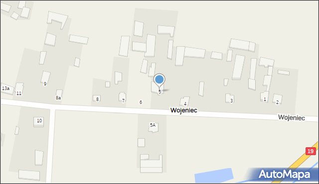 Wojeniec, Wojeniec, 5, mapa Wojeniec