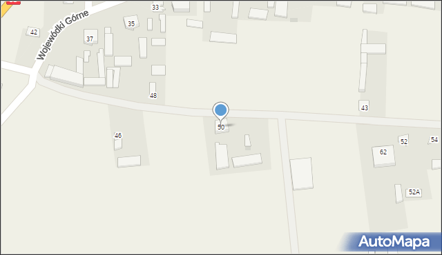 Wojewódki Górne, Wojewódki Górne, 50, mapa Wojewódki Górne