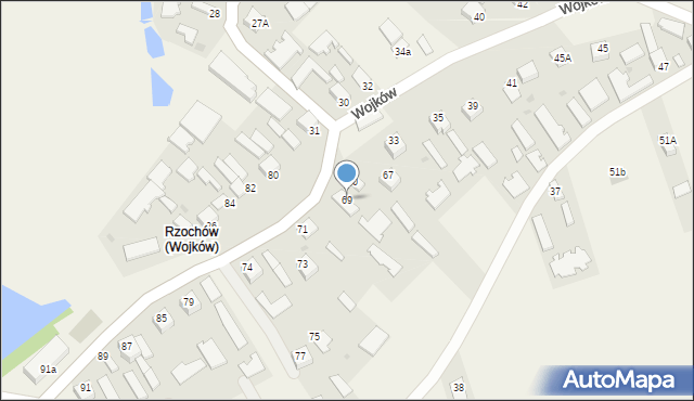 Wojków, Wojków, 69, mapa Wojków