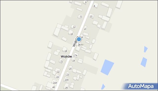 Wojków, Wojków, 15, mapa Wojków