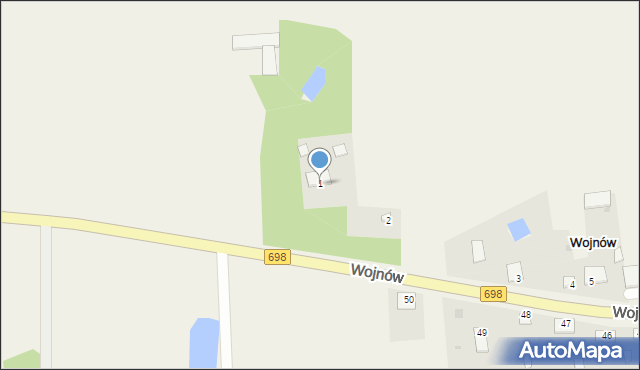 Wojnów, Wojnów, 1, mapa Wojnów