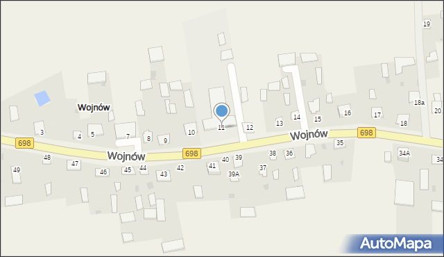 Wojnów, Wojnów, 11, mapa Wojnów