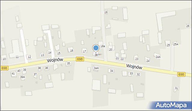 Wojnów, Wojnów, 18, mapa Wojnów