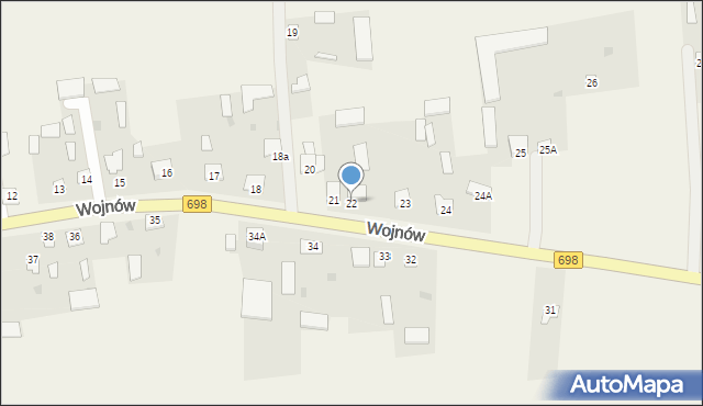Wojnów, Wojnów, 22, mapa Wojnów