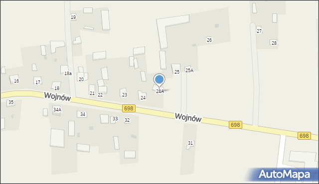 Wojnów, Wojnów, 24A, mapa Wojnów