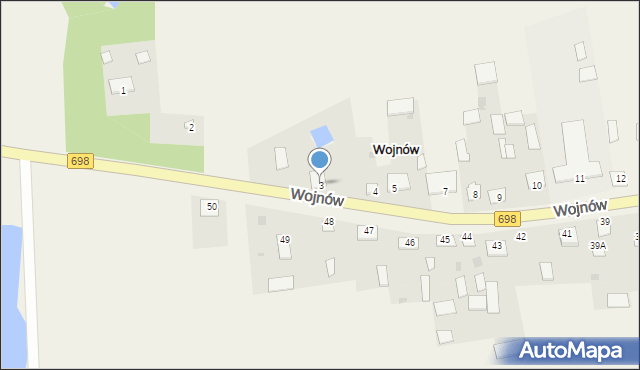 Wojnów, Wojnów, 3, mapa Wojnów