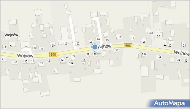 Wojnów, Wojnów, 36, mapa Wojnów