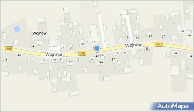Wojnów, Wojnów, 40, mapa Wojnów