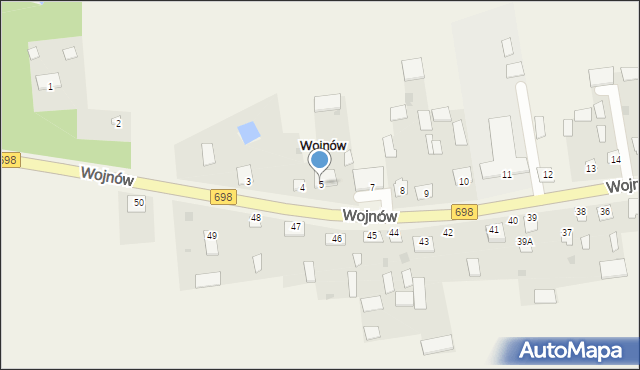 Wojnów, Wojnów, 5, mapa Wojnów