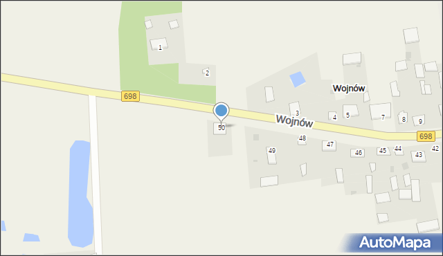 Wojnów, Wojnów, 50, mapa Wojnów