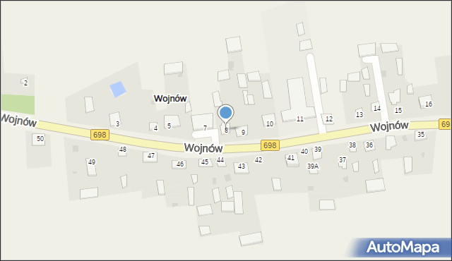 Wojnów, Wojnów, 8, mapa Wojnów