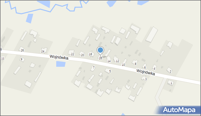 Wojnówka, Wojnówka, 16, mapa Wojnówka