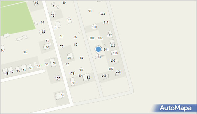 Wojnowo, Wojnowo, 103, mapa Wojnowo