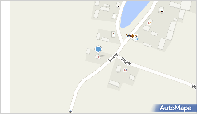 Wojny, Wojny, 1, mapa Wojny