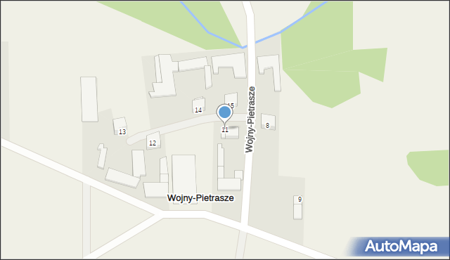 Wojny-Pietrasze, Wojny-Pietrasze, 11, mapa Wojny-Pietrasze