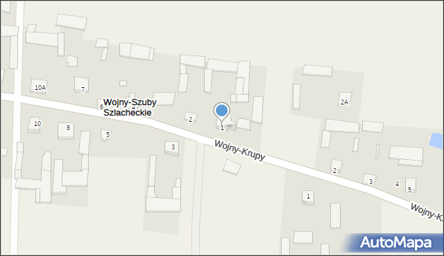 Wojny-Szuby Szlacheckie, Wojny-Szuby Szlacheckie, 1, mapa Wojny-Szuby Szlacheckie
