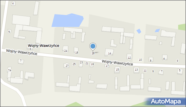 Wojny-Wawrzyńce, Wojny-Wawrzyńce, 16, mapa Wojny-Wawrzyńce