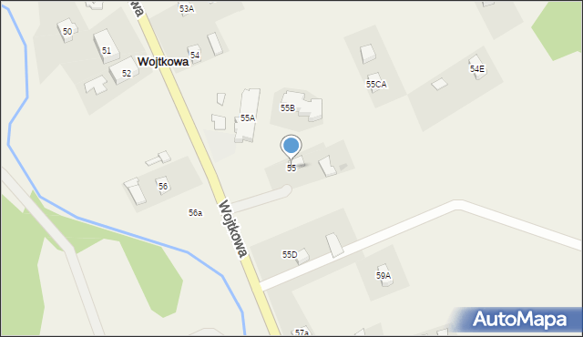 Wojtkowa, Wojtkowa, 55, mapa Wojtkowa