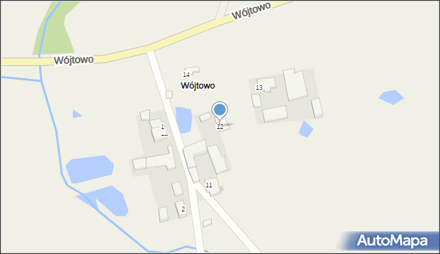 Wójtowo, Wójtowo, 12, mapa Wójtowo