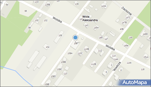 Wola Aleksandra, Wolska, 108, mapa Wola Aleksandra