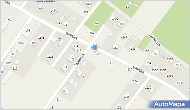 Wola Aleksandra, Wolska, 114b, mapa Wola Aleksandra