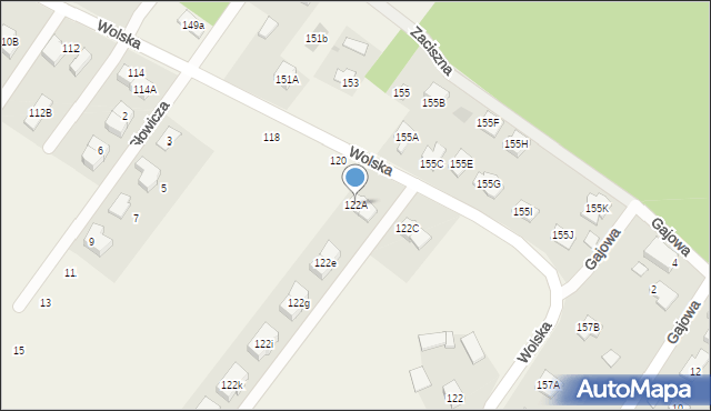 Wola Aleksandra, Wolska, 122A, mapa Wola Aleksandra