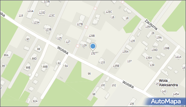 Wola Aleksandra, Wolska, 131, mapa Wola Aleksandra