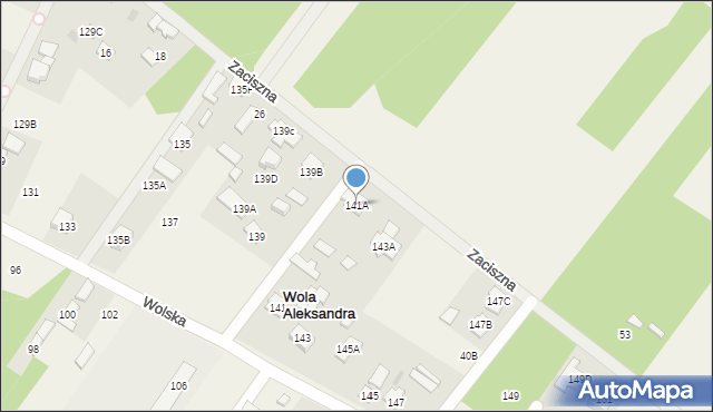 Wola Aleksandra, Wolska, 141A, mapa Wola Aleksandra