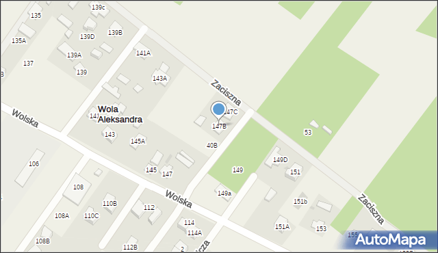 Wola Aleksandra, Wolska, 147B, mapa Wola Aleksandra
