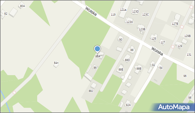 Wola Aleksandra, Wolska, 86A, mapa Wola Aleksandra