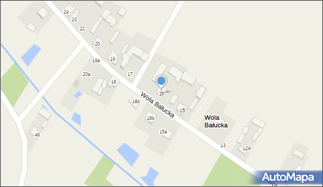 Wola Bałucka, Wola Bałucka, 16, mapa Wola Bałucka
