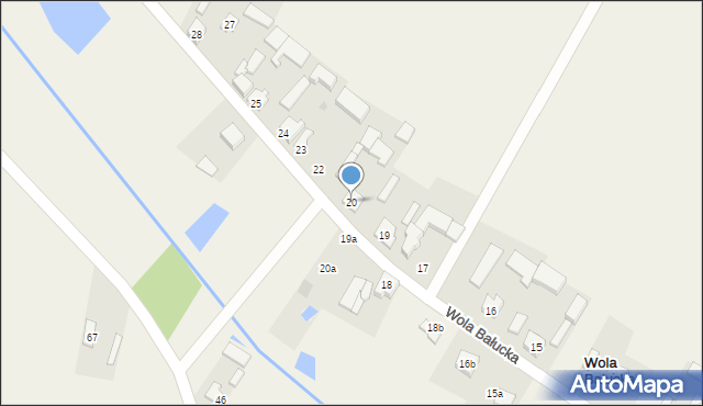 Wola Bałucka, Wola Bałucka, 20, mapa Wola Bałucka