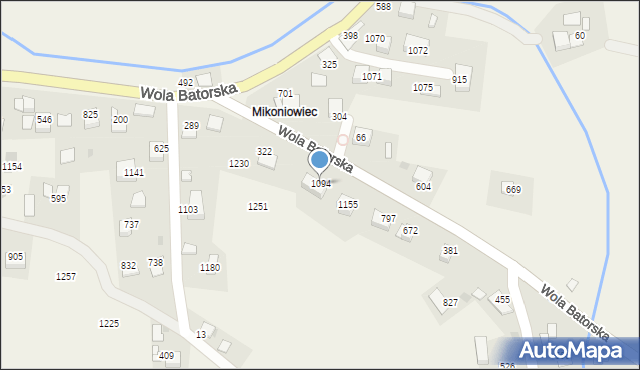 Wola Batorska, Wola Batorska, 1094, mapa Wola Batorska