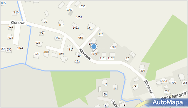 Wola Batorska, Wola Batorska, 1099, mapa Wola Batorska