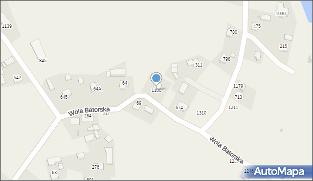 Wola Batorska, Wola Batorska, 1100, mapa Wola Batorska