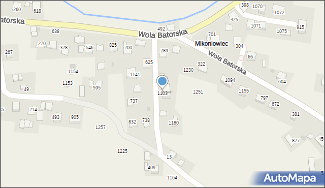 Wola Batorska, Wola Batorska, 1103, mapa Wola Batorska