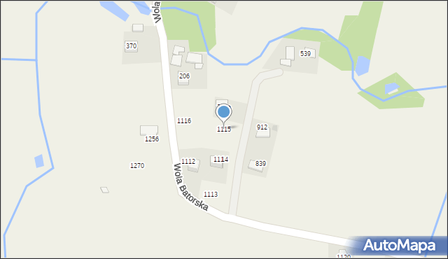 Wola Batorska, Wola Batorska, 1115, mapa Wola Batorska