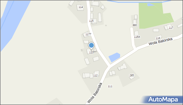Wola Batorska, Wola Batorska, 113, mapa Wola Batorska