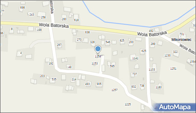 Wola Batorska, Wola Batorska, 1154, mapa Wola Batorska