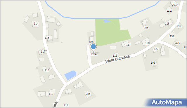 Wola Batorska, Wola Batorska, 116A, mapa Wola Batorska