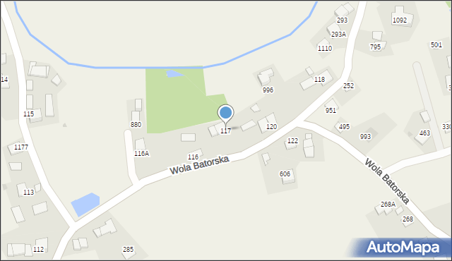 Wola Batorska, Wola Batorska, 117, mapa Wola Batorska