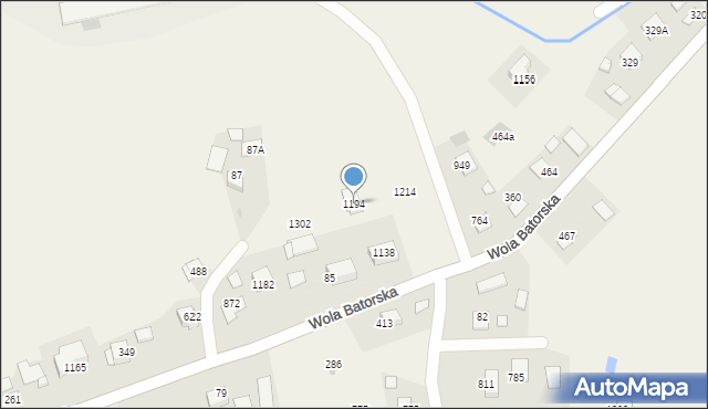 Wola Batorska, Wola Batorska, 1194, mapa Wola Batorska
