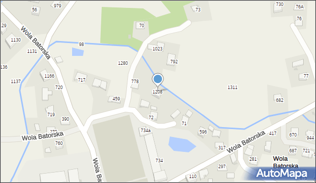 Wola Batorska, Wola Batorska, 1208, mapa Wola Batorska