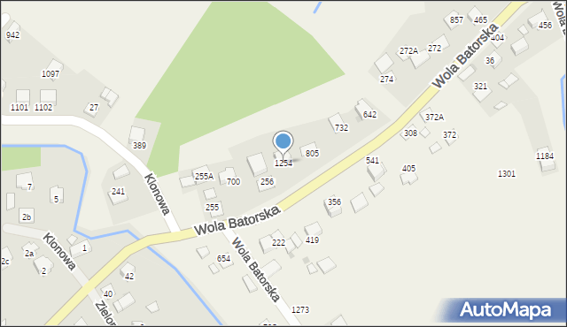 Wola Batorska, Wola Batorska, 1254, mapa Wola Batorska