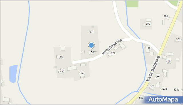 Wola Batorska, Wola Batorska, 156, mapa Wola Batorska