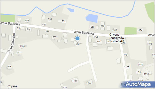 Wola Batorska, Wola Batorska, 166, mapa Wola Batorska