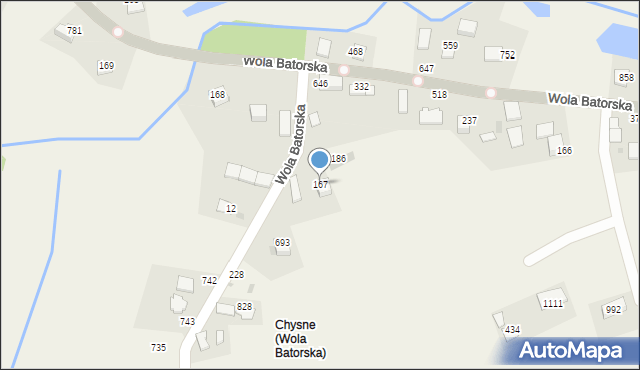 Wola Batorska, Wola Batorska, 167, mapa Wola Batorska
