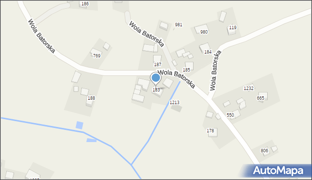 Wola Batorska, Wola Batorska, 183, mapa Wola Batorska